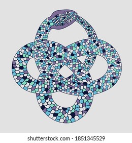 Snake. Infinity symbol. Shirt Design & Printing, clothes, bags, posters, invitations, cards, leaflets etc. Vector illustration hand drawn.