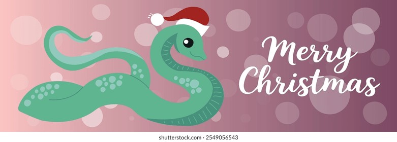 Snake and inscription isolated on a pink background. Symbol of 2025. Vector illustration.