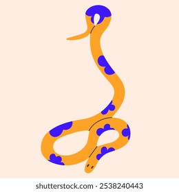 Snake isolated.Hand drawn colored snake.Chinese new year symbol.Year of the snake illustration for greeting card, sticker, background. Hand drawn trendy Vector illustration EPS10