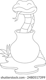 Snake Jar Animal Vector Graphic Art Illustration