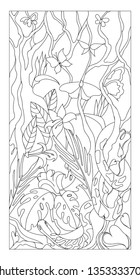 snake in the jungle coloring book