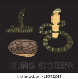 Snake King Cobra Cartoon Vector Illustration