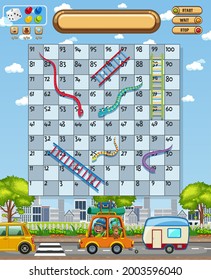 Snake Ladder board game illustration