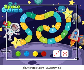 Snake Ladder Board Game for kids template illustration