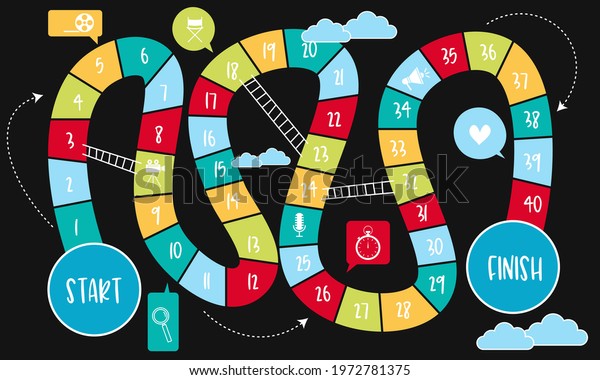 Snake and ladder Board Game Vector Template,\
business plan game