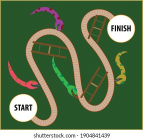 Snake ladder game design illustration illustrator 
