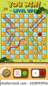 Snake ladder game template illustration