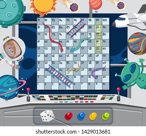 A snake ladder game template illustration