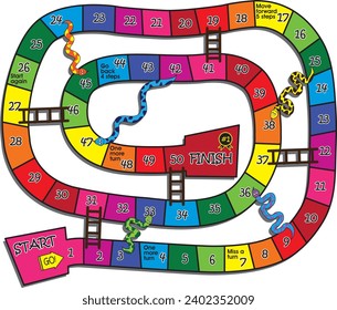 Snake and ladder for kids playing and learning numbers