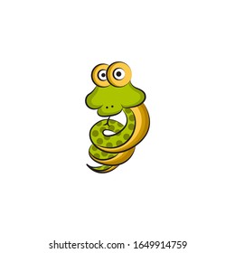 Snake Lazy Cute Logo Vector