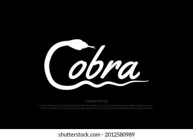 Snake Letter Cobra Word Text Font Type Typography Logo Design Vector