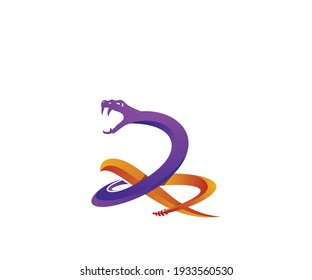 snake letter r icon logo design template