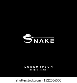 Snake Letter S Logo Vector Design Template . on black background .