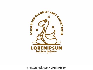 Snake line art with lorem ipsum text design