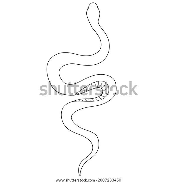 Snake Line Art Tattoo Design Vector Stock Vector (Royalty Free ...