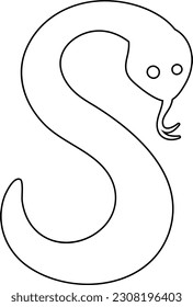 Snake line drawing for decoration.