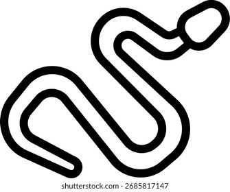 Snake Line Icon Vector Design