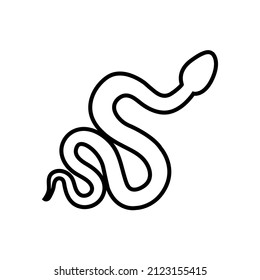 Icono de la línea de serpiente, logo del contorno vectorial aislado en fondo blanco