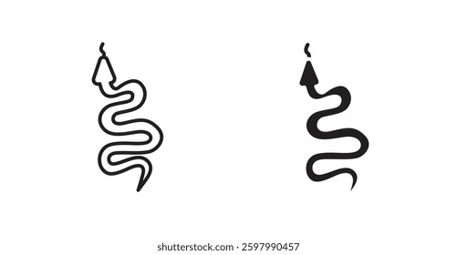 Snake line icon vector set.