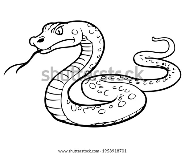 Snake Line Illustration Isolated On White Stock Vector (Royalty Free ...