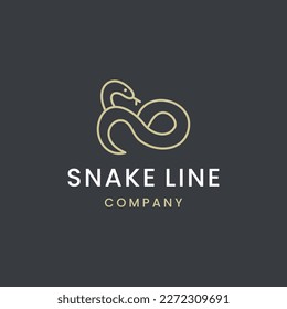 Snake Line Modern Abstract Creative Logo line art icon .