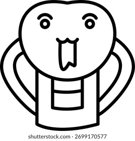 Design de ícone de vetor de linha de cobra