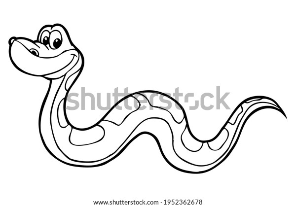 Snake Line Vector Illustration Isolated On Stock Vector (royalty Free 