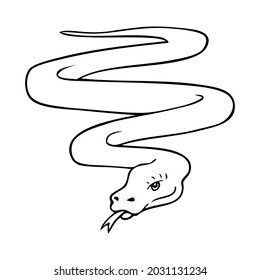 snake line vector illustration,isolated on white background,top view