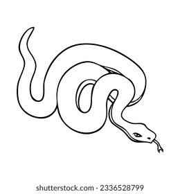 snake line vector illustration,isolated on white background,top view