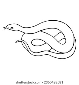snake line vector illustration,isolated on white background,top view
