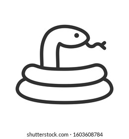 snake, linear icon. Editable stroke