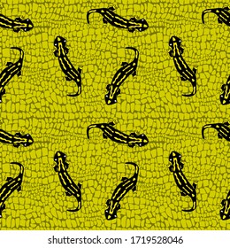 Snake, lizard skin texture, seamless vector pattern, zoo background