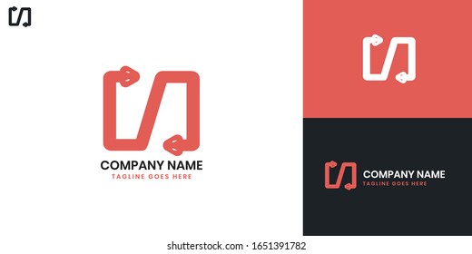 Snake Logo - All elements on this template are editable with vector software