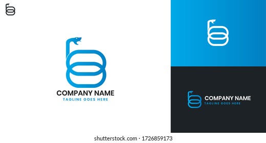 Snake Logo - All elements on this template are editable with vector software