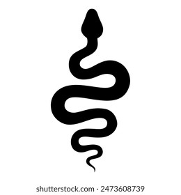 Snake logo animal silhouette. Vector image