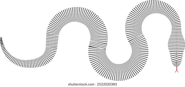 Snake logo. Chinese new year 2025 zodiac snake symbol .design elements . Year of the snake .World snake day. Dots art . Vector illustration