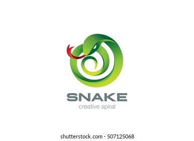 Snake Logo circle shape design vector template.
Viper Logotype poison concept icon