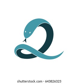 Snake Logo Combination With Number Two