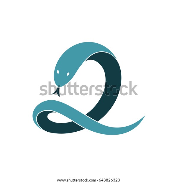 Snake Logo Combination Number Two Stock Vector (Royalty Free) 643826323