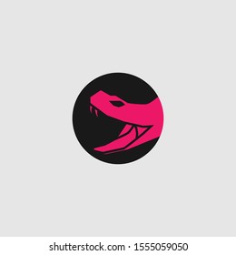 snake logo design in black pink