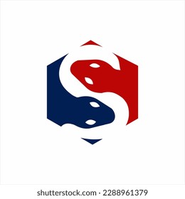 Diseño del logo de la serpiente con la letra S en el espacio negativo.