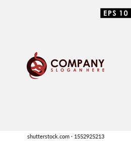 Snake Logo Design Modern Vector Template Isolated In Circle Shape. Snake Icon. Vector Illustration