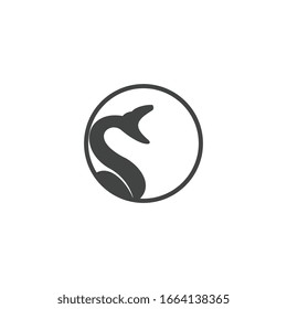 Snake logo design template, animal icon illustration