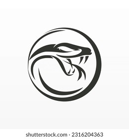 Snake logo design template. Reptile logo design concept. Wild animal logo template