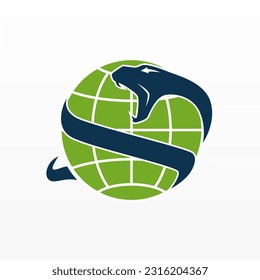 Snake logo design template. Reptile logo design concept. Wild animal logo template