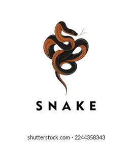 snake logo design vector illustration