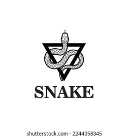 snake logo design vector illustration