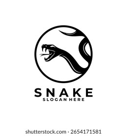 Vetor de design de logotipo de cobra. Viper e modelo de design de logotipo de linha circular