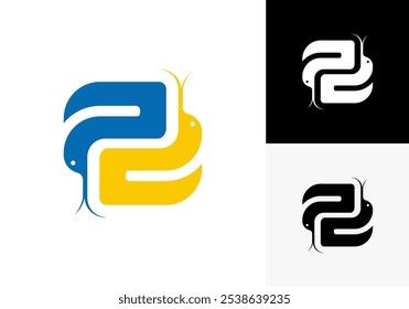 snake logo forming letter, cartoon snake logo, corn snake logo cartoon.