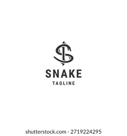 Ícone do logotipo da cobra modelo vetor plano